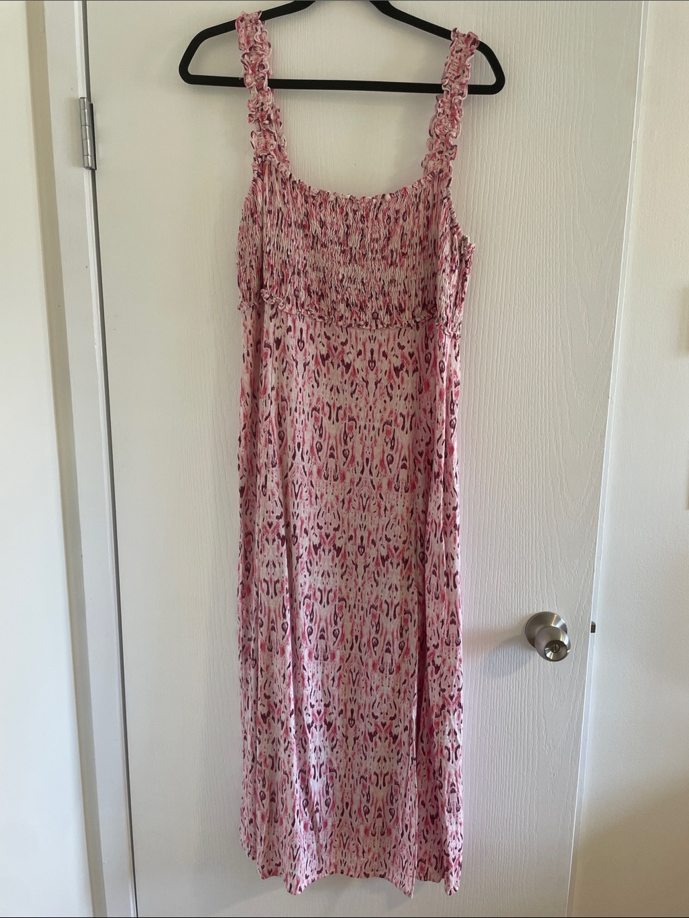 Zara Linen Blend Patterned Midi Dress